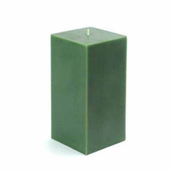 Zest Candle CPZ-145-12 3 x 6 in. Hunter Green Square Pillar Candle, 12PK CPZ-145_12